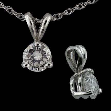 Round Diamond Solitaire Pendant