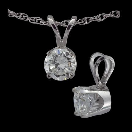 Round Diamond Solitaire Pendant