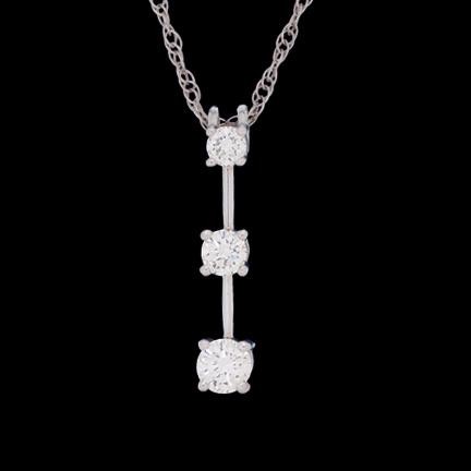 Drop 3 Stone Basket Pendant